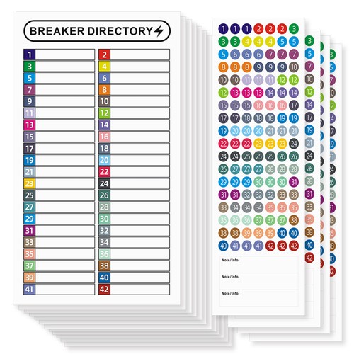 Sheets breaker panel labels - 16,